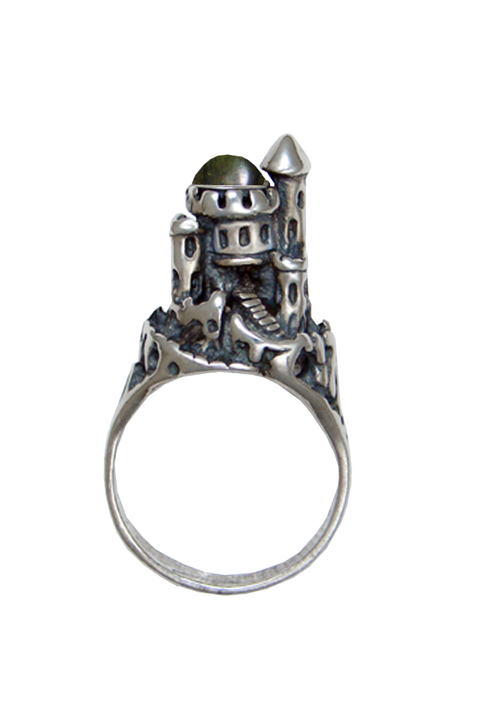 Sterling Silver Castle of Dreams Ring With Spectrolite Size 10